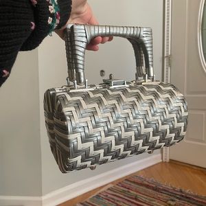 Vintage 1950s cylinder plastic wrapped purse